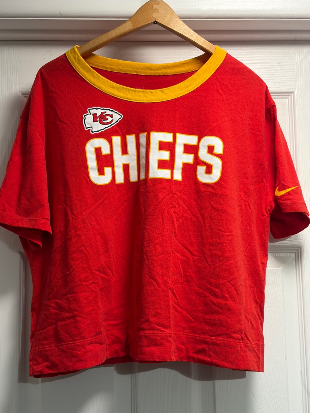 Women's Nike Red Kansas City Chiefs High Hip Fashion Cropped Top sz XL